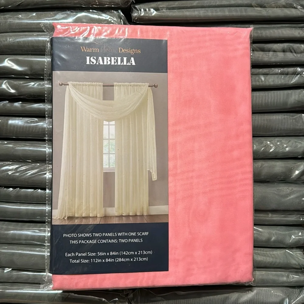 Isabella Rose sheer 2 window panels